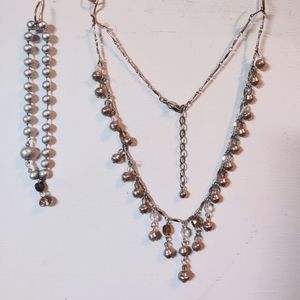 Vintage Serling Silver balls & Cut glass beads w/bracet